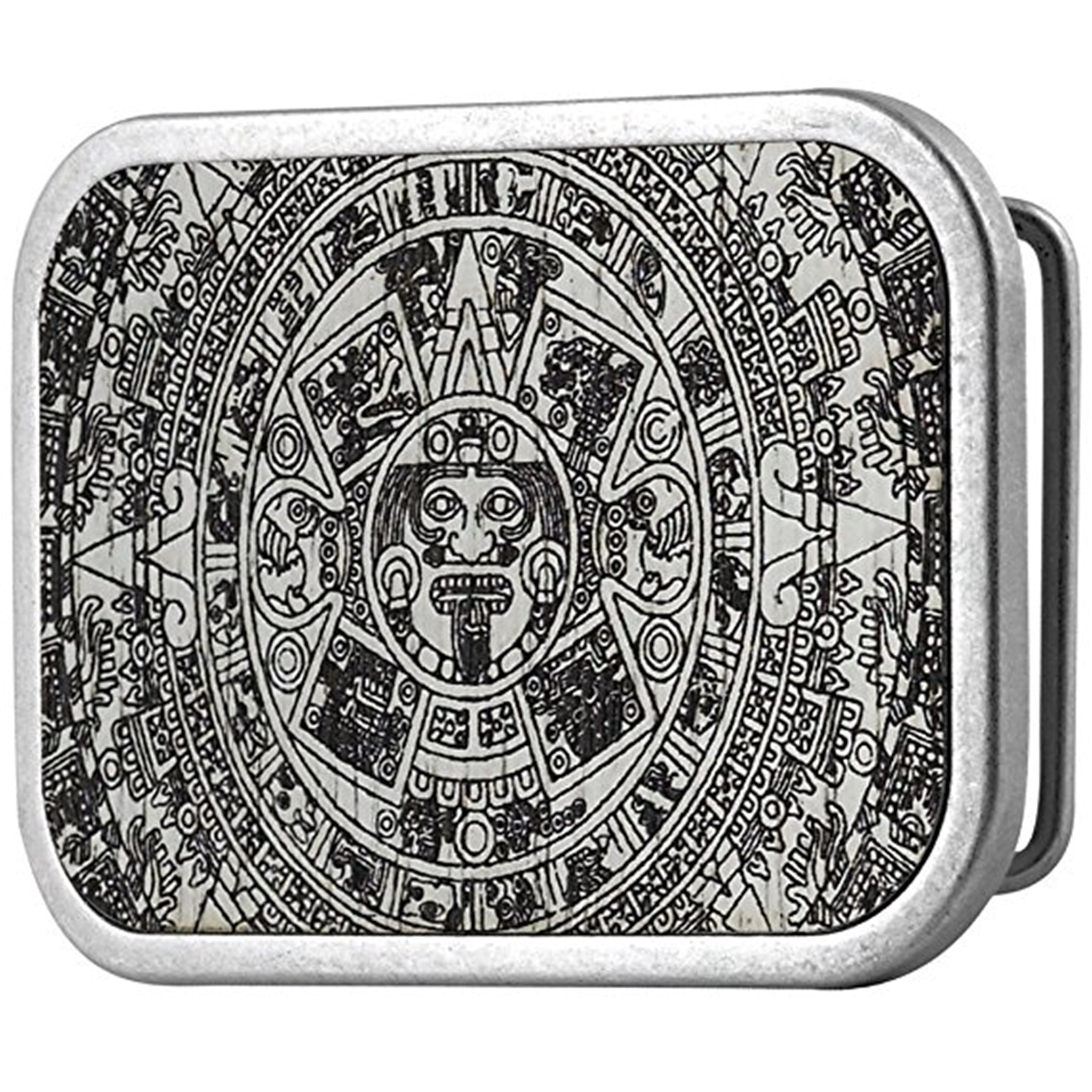 Aztec Azteca Calendar Belt Buckle Silver Metal Western Rock Star Style ...