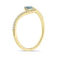 thumbnail image 2 of SZUL Women's 1/4 Carat TW Aquamarine and Diamond V Shape Ring in 10K Yellow Gold, 2 of 6