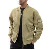 OHMZYZO Men's Bomber Jacket Zip Up Stand Collar Fall Jackets Windbreaker Casual Lightweight Winter Coat with Pocket