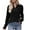 Black, variant on XFLWAM Business Casual Tops for Women Lapel V Neck Long Sleeve Shirts Solid Color Work Blouses with Cufflinks Army Green S