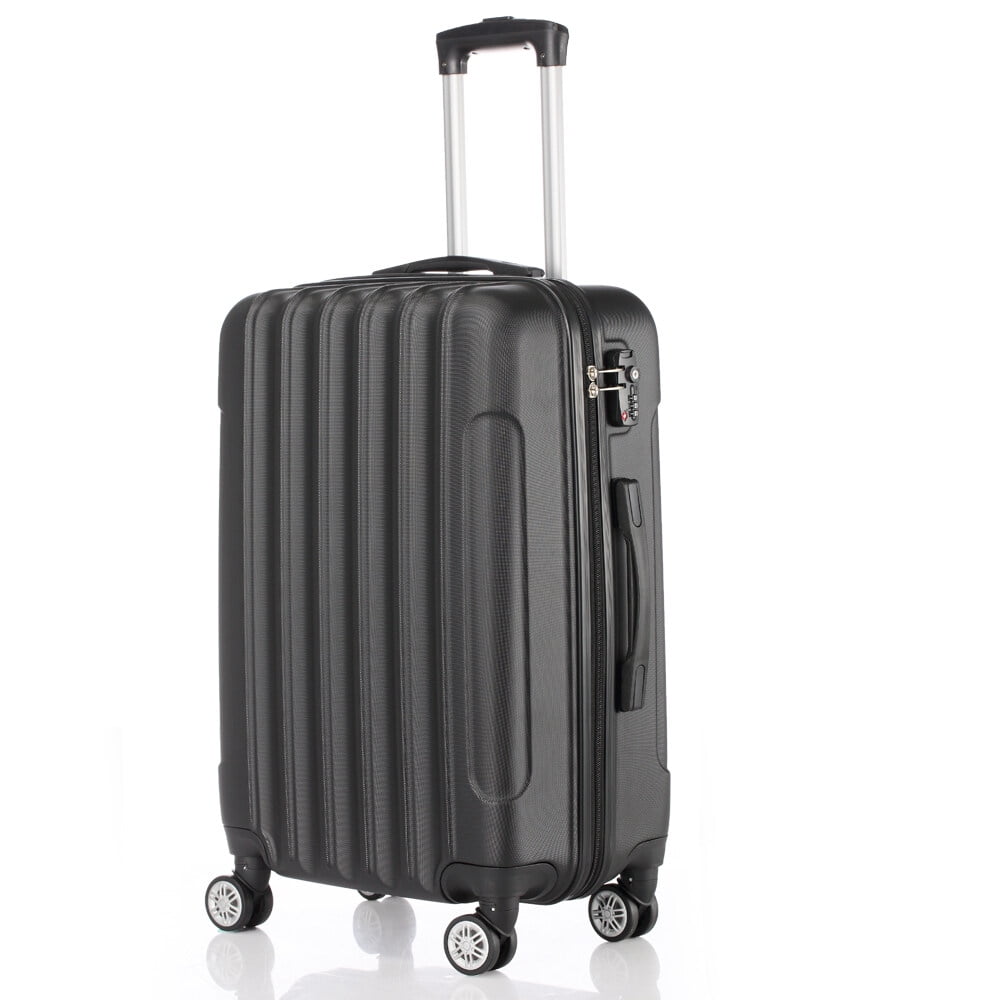 3-Piece Multifunctional Travel Storage Suitcase (20"/24"/28"), Large Capacity, Durable, for Travel & Daily, Black