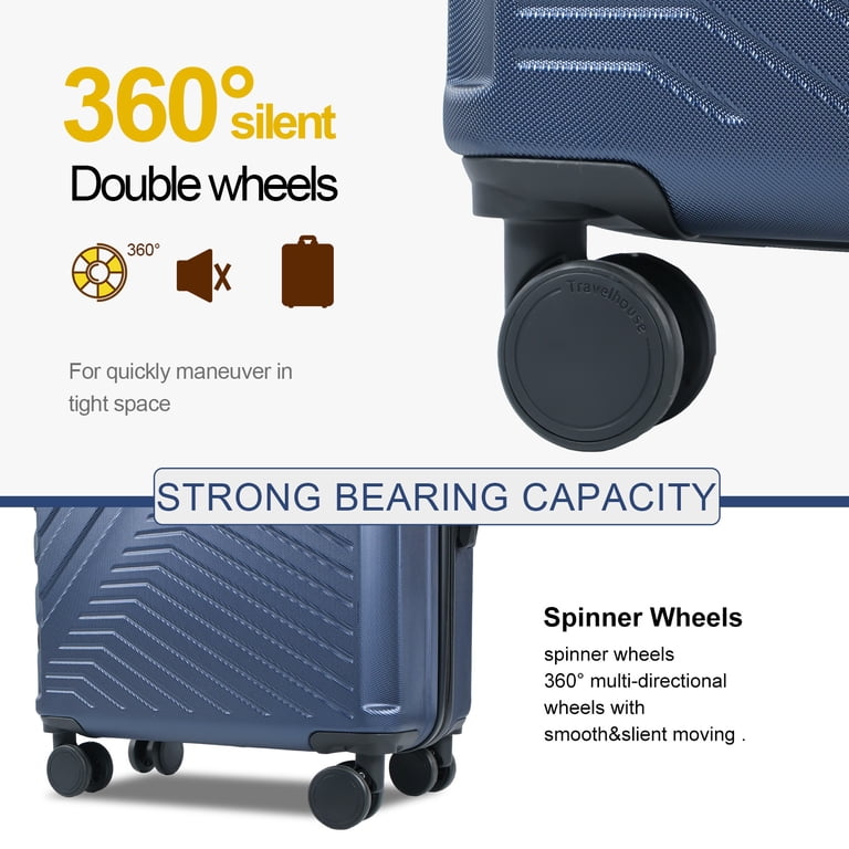 Travelhouse 3 Piece Hardshell Luggage Set Hardside Lightweight