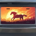 thumbnail image 7 of License Plate, Flaming Horse in Motion Decorative Front,Personalized Stainless Steel License Plate Cover For Men Women,12.2" X 6.2", 7 of 7