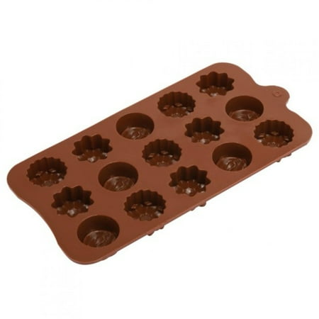 

Dsseng 15-Cavity Silicone Flowers Shap Mold Stick Silicone Mixed Tulip Daisy Mold for Candy Chocolate Jelly Ice Cube