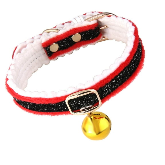 ELAYARD Red Felt Christmas Pet Collar with Bell, Necklace for Cats and Dogs Holiday Festive Accessory