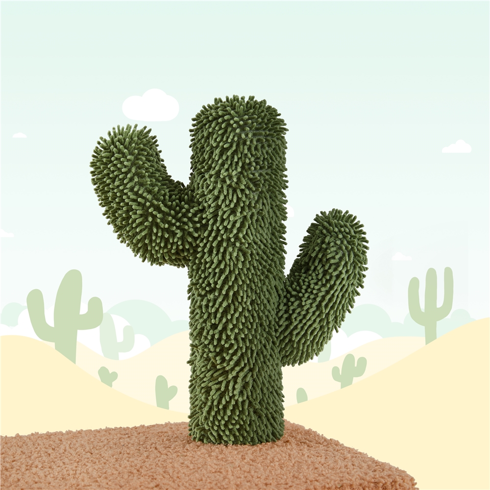 Yaheetech 59.3'' Cactus Cat Tree with Condo, Basket & 3 Scratching Posts, Green/Brown