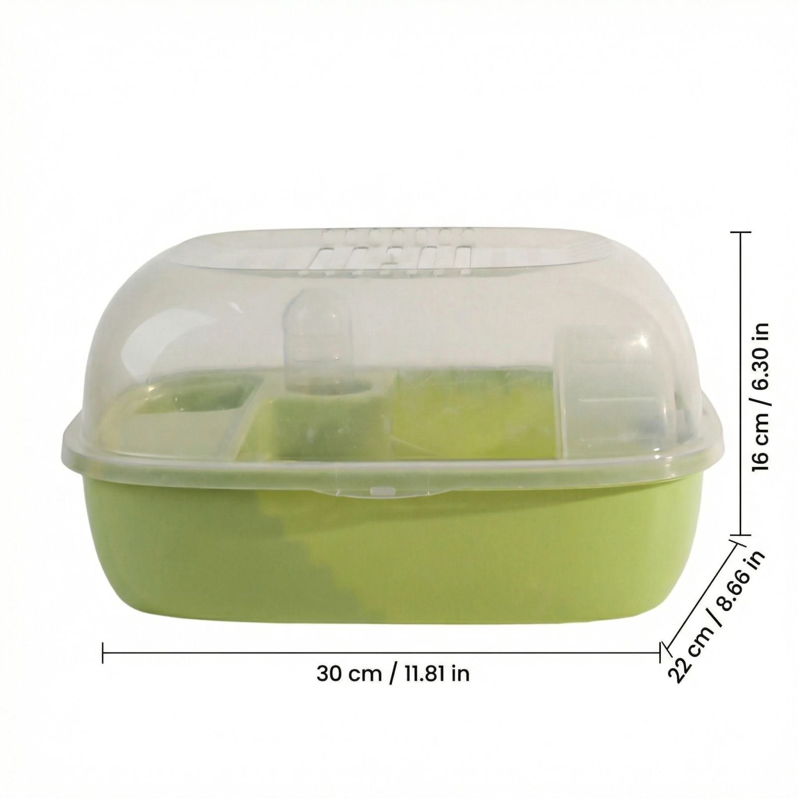 Hamster Cage, Transparent Hamster Habitat with Escape - Proof Design in Yellow, for Small Pets Like Hamsters, Gerbils, Mice