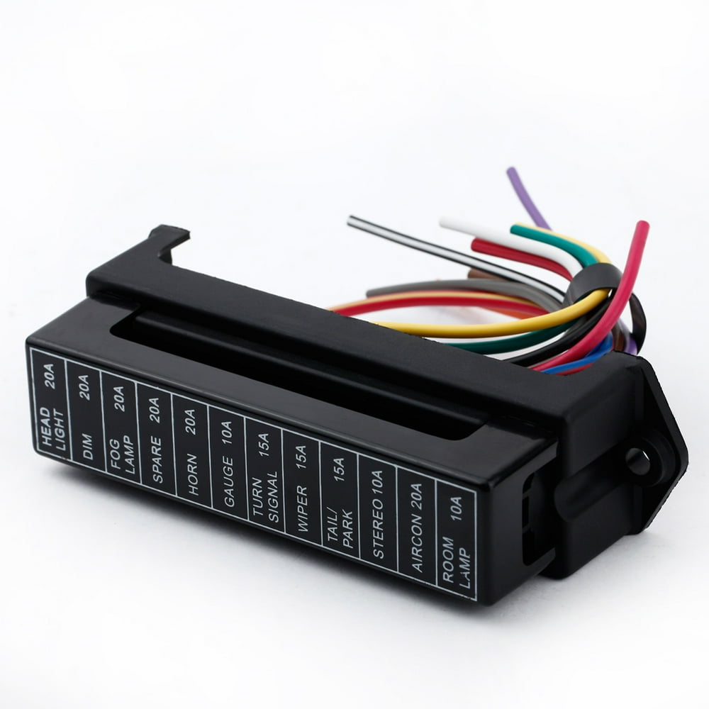 12 way dc32v circuit car trailer auto blade fuse box block holder atc 