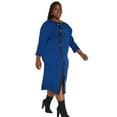 thumbnail image 3 of Ashley Stewart Women's Plus Size Button Detailed Sheath Midi Dress, 3 of 4