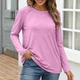 thumbnail image 6 of Ruimatai Womens Casual Tops Crew Neck Raglan Long Sleeve Loose Basic Pullover Blouses, 6 of 9