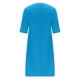 thumbnail image 5 of Aboser Dressy Casual Midi Dresses for Women Business Work Tunic Dress Casual Cotton Linen Dresses Knee Length T-Shirt Dress, 5 of 6
