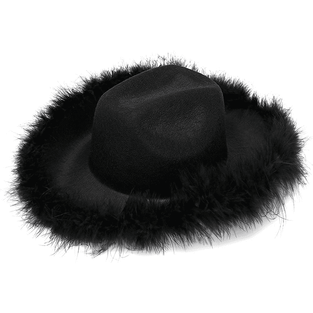 Cowboy Hat for Women,Cowgirl Hat with Pink Feather Boa ,Country Rodeo