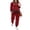 Plaid Red, variant on Ekouaer Womens Pajamas Sets Velvet Long Sleeve Jogger Pjs Soft Sleepwear 2 Piece Lounge Sets Casual Tracksuits