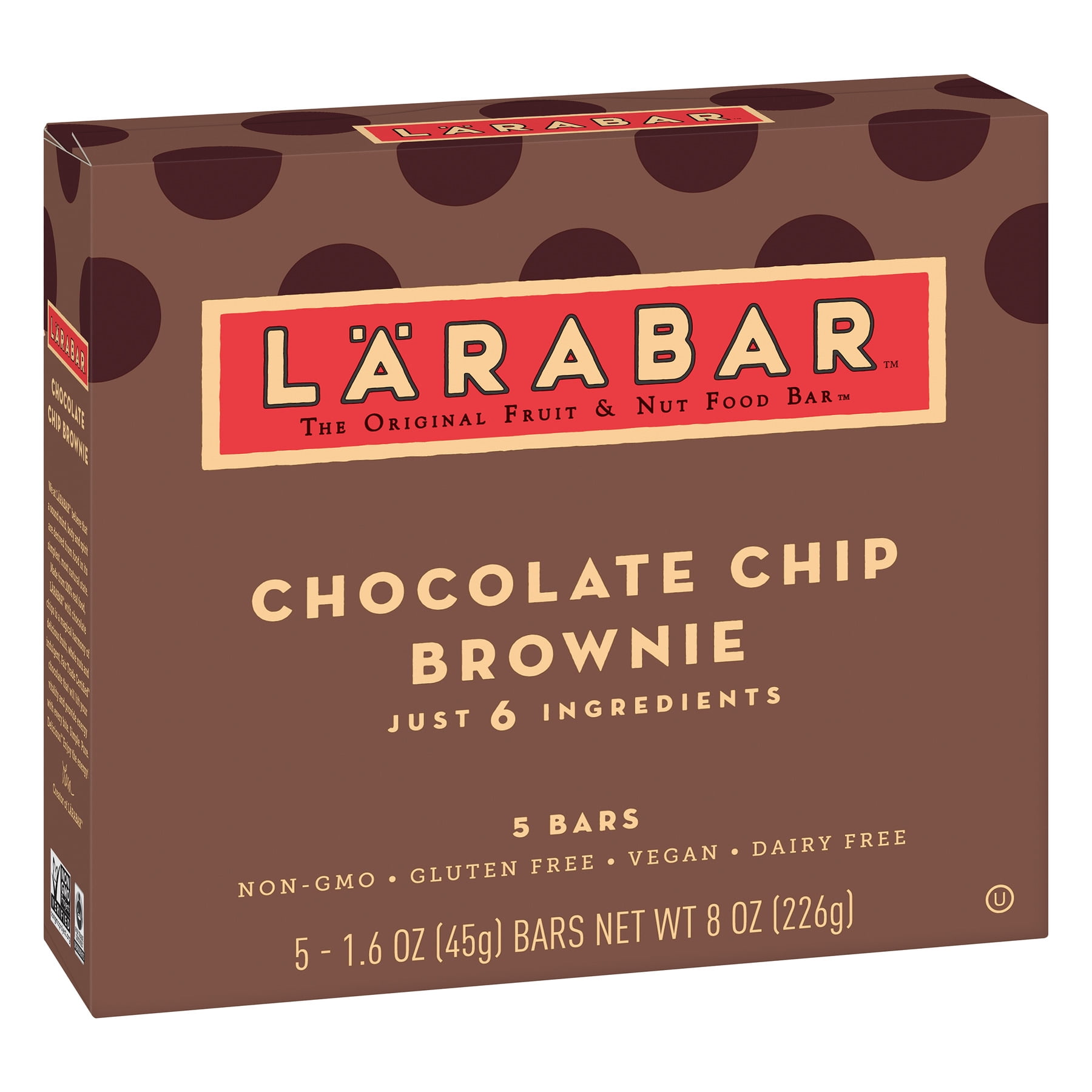Larabar Gluten Free Chocolate Chip Brownie Fruit & Nut Bars 5 ct 8 oz