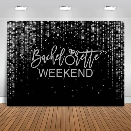 Image of Bachelorette Weekend Backdrop Rose Gold Bachelorette Party Photography Background Glitter Bokeh Bachelorette Party Decorations Cake Table Banner Photo Studio Props (8x6ft)