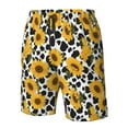 thumbnail image 4 of Balery Cow Print Sunflower Traje de Baño Estilo Hawaiano para Hombre, Shorts de Secado Rápido con Bolsillos-Medium, 4 of 6