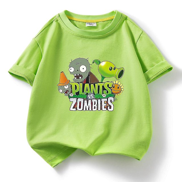 Plants Vs. Zombies Pure Cotton Short-sleeved T-shirt Children's Loose Breathable Top
