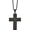 Stainless Steel Polished Black, variant on Titanium Polished Cross 24In Necklace (24 X 37.9) Made In China tbn154-24