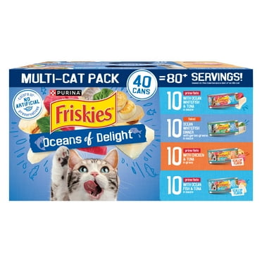Purina Friskies Ocean Of Delight Gravy Variety Pack, Wet Cat Food, 5.5 oz Cans, 40 Pack