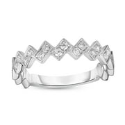 ONLINE 1/4 CT. T.W. Diamond Two-Stone Zig-Zag Vintage-Style Stackable Band in 10K White Gold