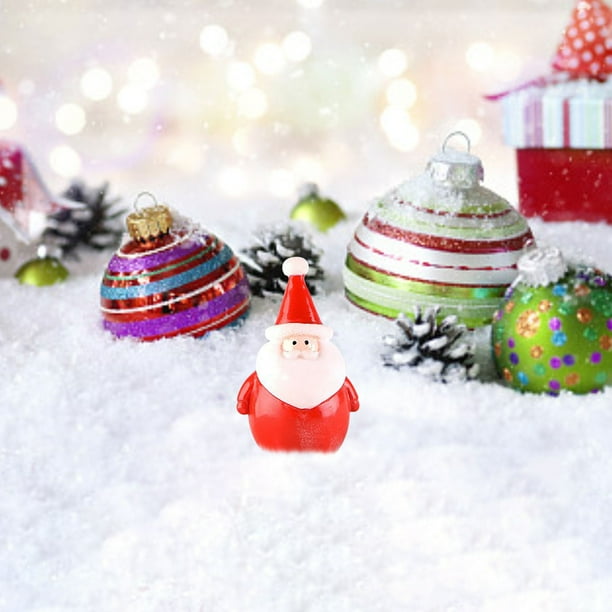 Fiudx Figuras Navideñas En Miniatura, Adorable Papá Noel de Resina, Decoración Navideña Pintada a Mano, Manualidad Festiva, Decoración para Árbol de Navidad o Mesa, Idea de Regalo Familiar, 7 Piezas