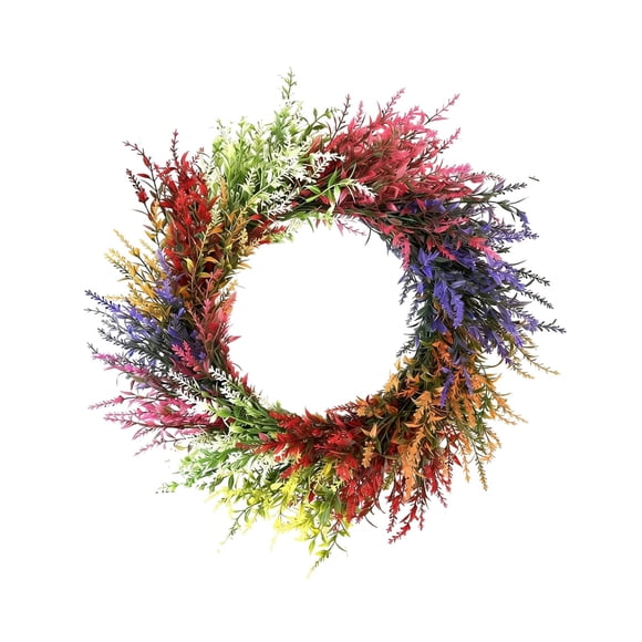 Corona de espigas de arroz amarillas de 35 cm, artificial, para puerta, decoración del hogar, patio, pared, con tallos de trigo simulados y flores para el Día de la Independencia, entrada de casa de