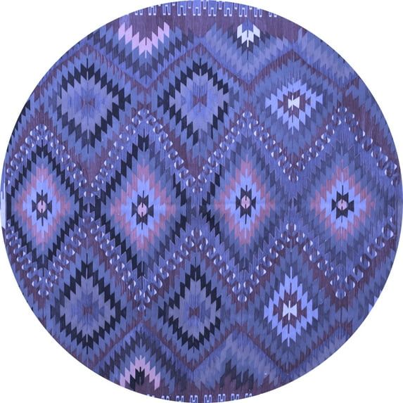 Ahgly Company Indoor Round Southwestern Blue Country Area Rugs, 5' Round