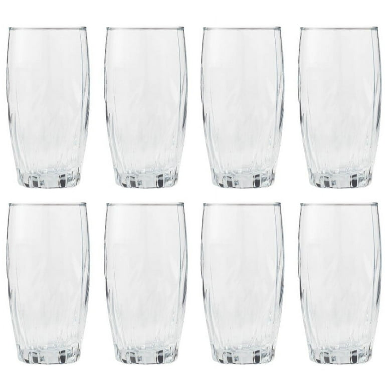 Mainstays Ellendale Drinking Glasses, 16 Ounces, Set of 8