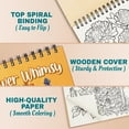 thumbnail image 2 of Netecom Flower Whimsy Coloring Book Spiral Bound for Adults, Wooden Cover, 30 Charming Coloring Pages of Blooming Wildflower for Stress Relief and Relaxation, 2 of 6