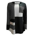 thumbnail image 5 of Lolmot Womens Crew Neck Color Block Sweatshirts Tops Long Sleeve Casual Pullover Cute Lightweight Loose Plus Size Tops, 5 of 5