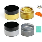 Metallic Acrylic Paint,Metallic Gold Paint,1.69 OZ/Jar,Silver Chalk Paste Paint Metallic,Metallic Paint for Crafts Color-shifting Glass Paint,Metallic Paints on Rocks,Wood,Canvas,Fabric,Ceramic