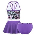 thumbnail image 4 of Jowowha 3PCS Kids Girls Tankini Digital Printed Swimsuit Swimwear Beach Wear Swim Tops with Bottoms Alphabet Purple 14, 4 of 8