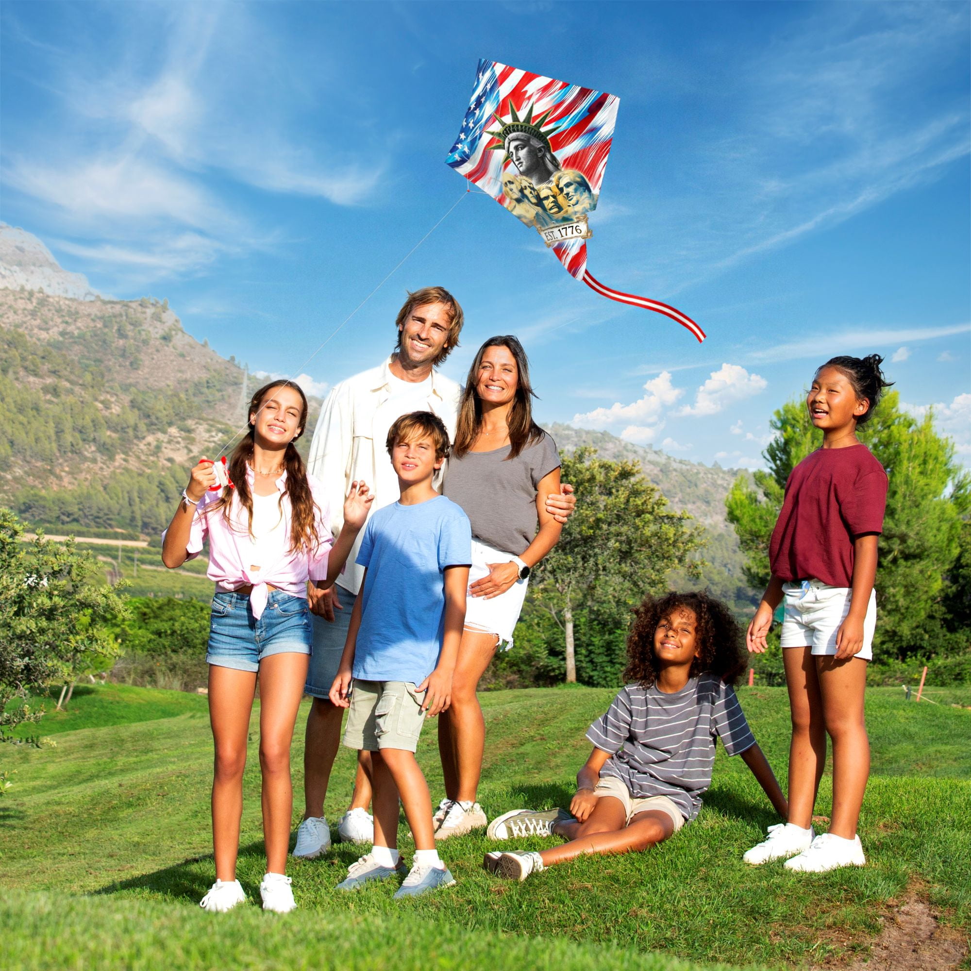Wicked Kites Ready 2 Fly American Liberty Pop-Up Ripstop Fabric Diamond Kite