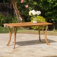 thumbnail image 2 of Summerland Outdoor Acacia Wood Rectangular Dining Table, Teak Finish, 2 of 11