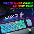 thumbnail image 3 of ZIYOULANG Wireless Gaming Keyboard and Mouse Combo with 87 Key Rainbow LED Backlight Rechargeable 3800mAh Battery Mechanical Feel Ergonomic Waterproof RGB Mute Mice for Computer PC Mac PS4 Gamer-Blue, 3 of 7