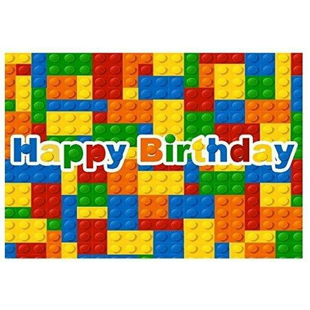 Happy Birthday Lego Bricks Background Edible Cake Topper Image C01 L01 ...