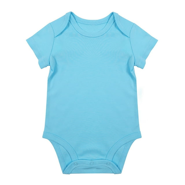 MIASHUI Cache-Couche à Manches Courtes Uni pour Bébé Unisexe Garçon Fille, Bleu Ciel, 3-6 Mois