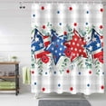 thumbnail image 2 of Independence Day 4th of July Shower Curtain, Star with Eucalyptus Leaves Shower Curtain Set with Hooks, Summer Waterproof Fabric Shower Curtains for Bathroom Decor, 72x72 Inch Bath Curtain, 2 of 6