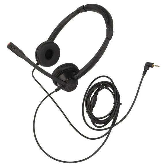 2.5mm Business Headset, Binaural Customer Service Headphones Comfortable To Wear Black for Hospitals for Enterprises for Phone Sales