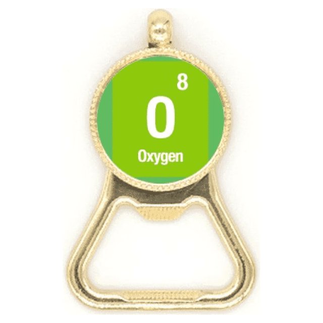 Oxygen Checal Element Science Beer Bottle Cap Opener Stainless Steel Key Chain