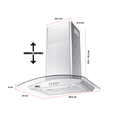 thumbnail image 3 of Campana Extractora Cocina 90 Cm Vidrio Curvo Inoxidable AROL C-AC2F90, 3 of 7