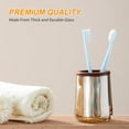 thumbnail image 3 of 5PCS Gold Glass Bathroom Accessories Set, Heavy-Duty Glass & Wood Decor, Lotion Soap Dispenser, Aromatherapy Bottle, Soap Dish, Toothbrush Holder, Tumbler, 3 of 6