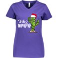 thumbnail image 3 of Inktastic Feliz Navidad Christmas Cactus in Santa Hat Women's V-Neck T-Shirt, 3 of 5