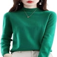 thumbnail image 1 of Women‘s Wool Sweaters Mock Turtle Neck Lightweight Long Sleeve Cozy Warm Fall Winter Pullover Tops, 1 of 7