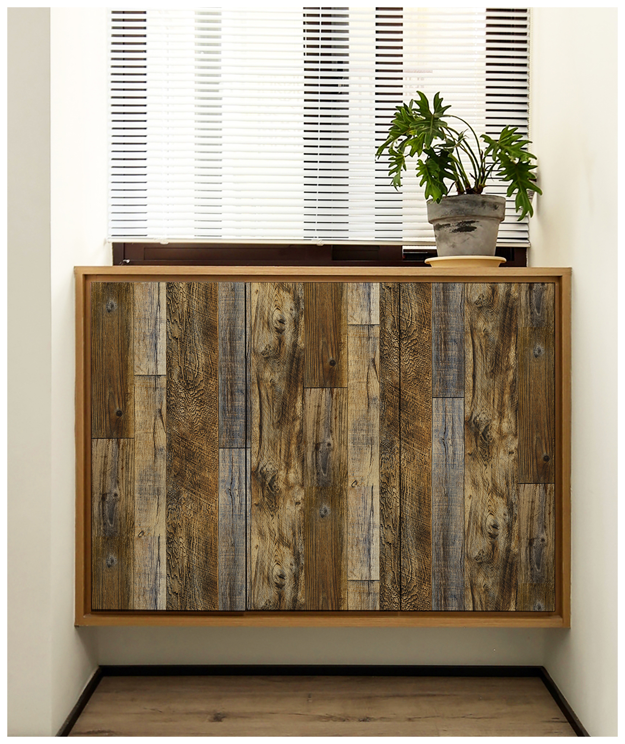 Peel and Stick Wood Plank Wallpaper Shiplap 17.7"x 19.7ft Brown