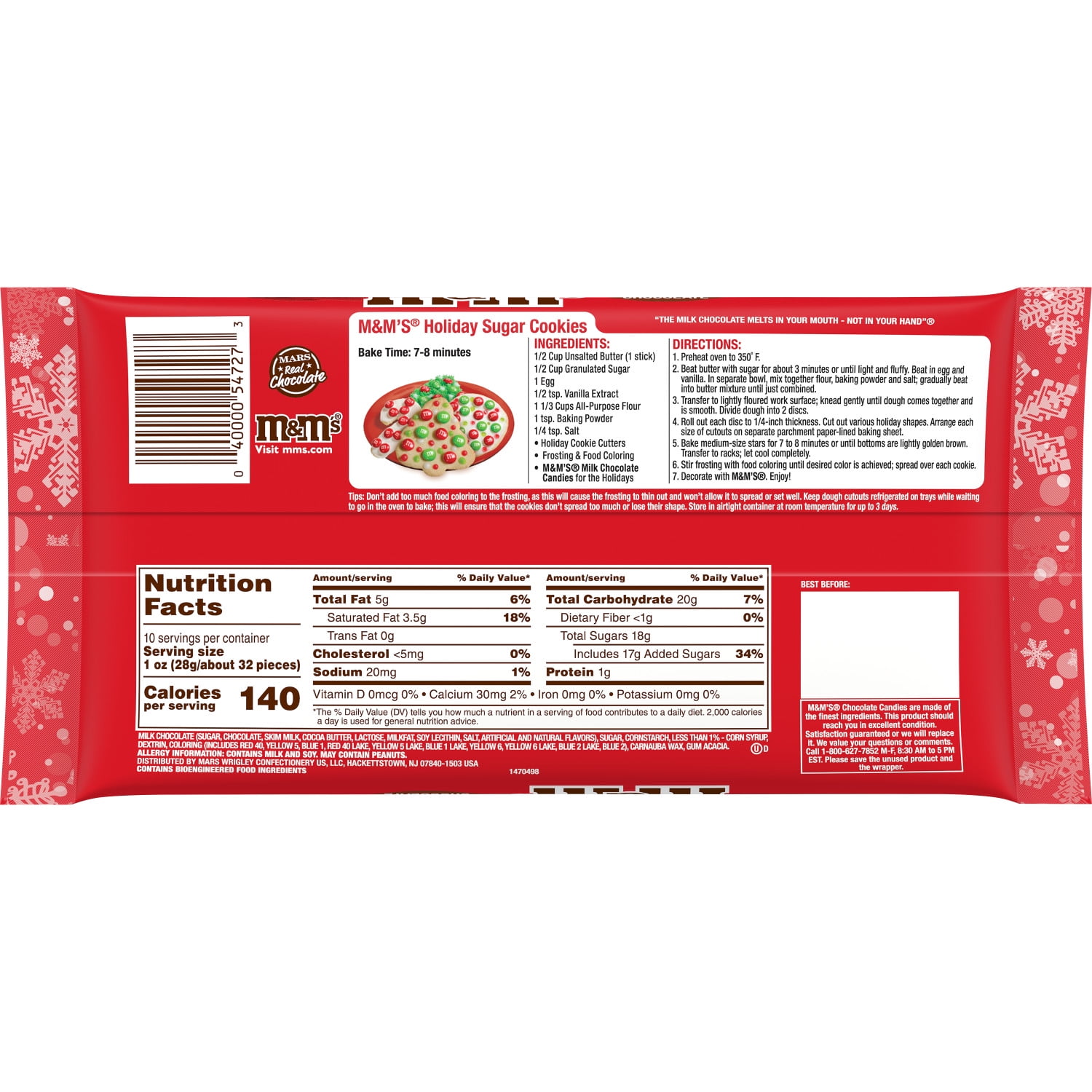 M&M's Peanut Christmas Candy 10oz