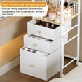 thumbnail image 5 of Makeup Organizer Cart with Vanity Mirror, Floor Skincare Organizers Make Up Organizers-Vanity Organizer Cosmetic Display Cases Holder for Skin Care Perfume Nail Polish Brush Hair Tool (White), 5 of 15