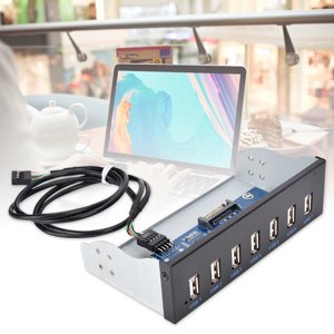7 Port USB Hub Drive Bay, USB Panneau d'entraînement Hub 7 Port USB Chargeurs Hub Drive Bay & Adaptateurs