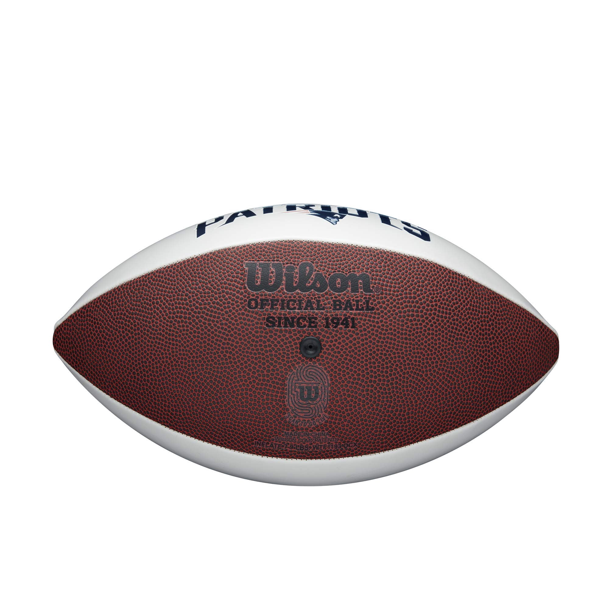 New England Patriots Wilson NFL Live Signature Autograph White Panel Football - Deflated