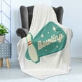 thumbnail image 4 of Bowling Soft Flannel Fleece Throw Blanket, Vintage Design in Traditional American Style Hobby Fun Sports Theme, Cozy Plush for Indoor and Outdoor Use, 50" x 70", Seafoam Cream and Rust, by Ambesonne, 4 of 5